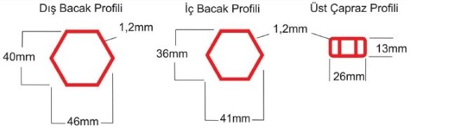 clk garden katlanabilir tente 40 mm alüminyum kesit